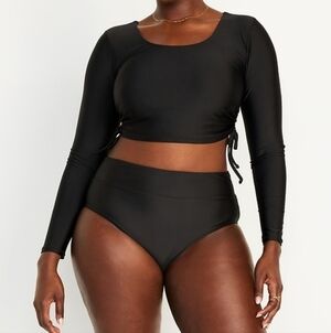 Old Navy Side Tie Rashguard Cropped Swim Top XXL